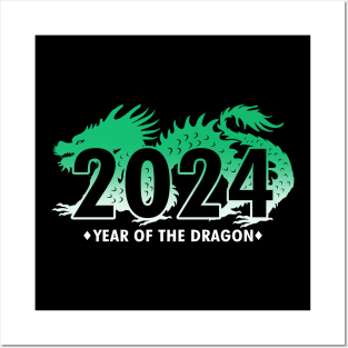 New Year 2024 Year Of The Dragon Cool New Year Posters and Art